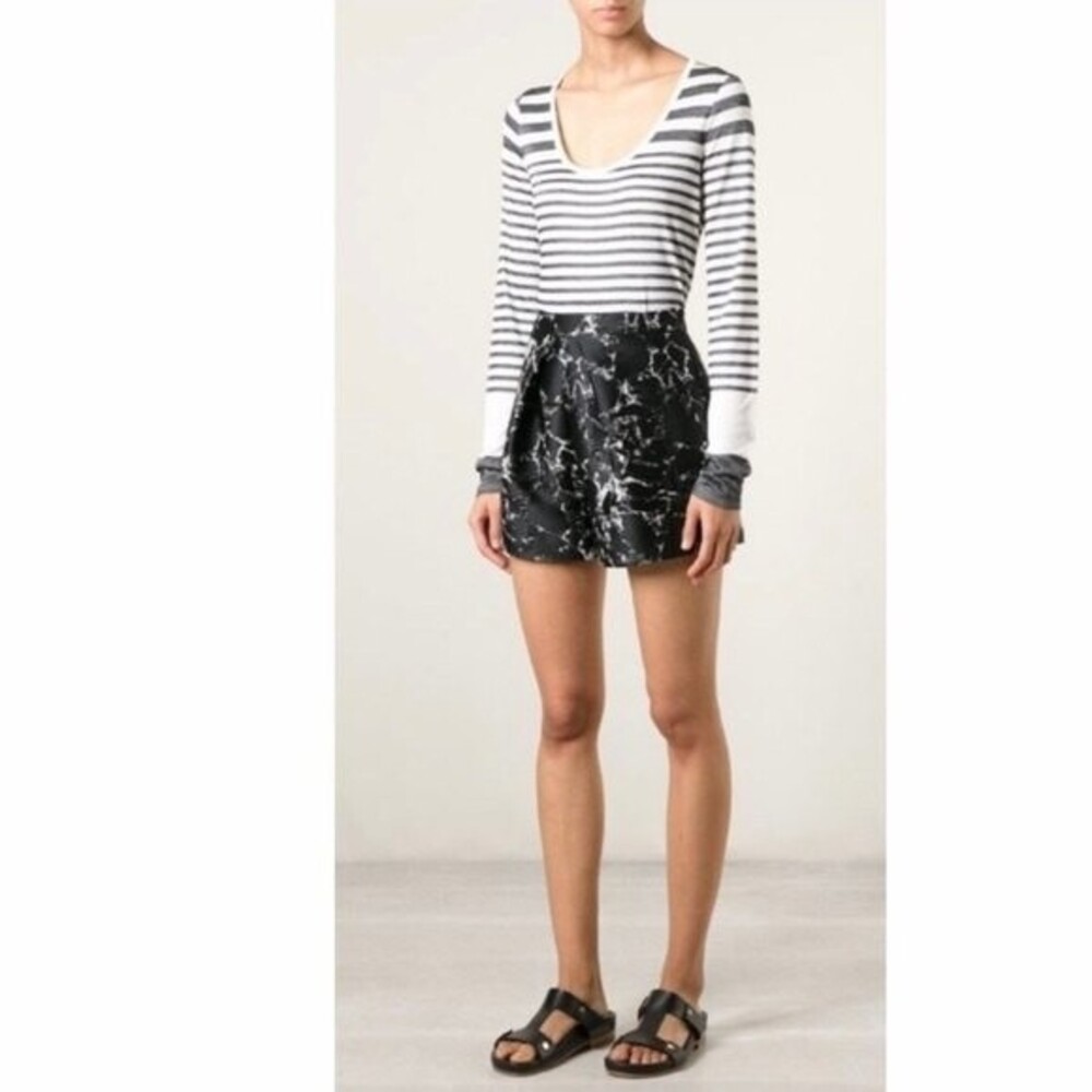 Vince Striped Variegated Long Sleeve Top L